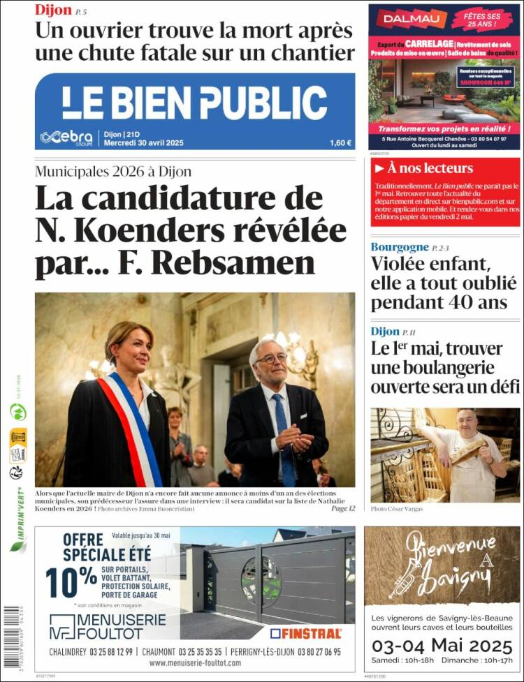 Portada de Le Bien Public (Francia)