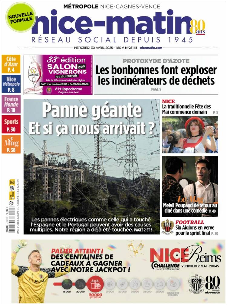 Portada de Nice-Matin (Francia)