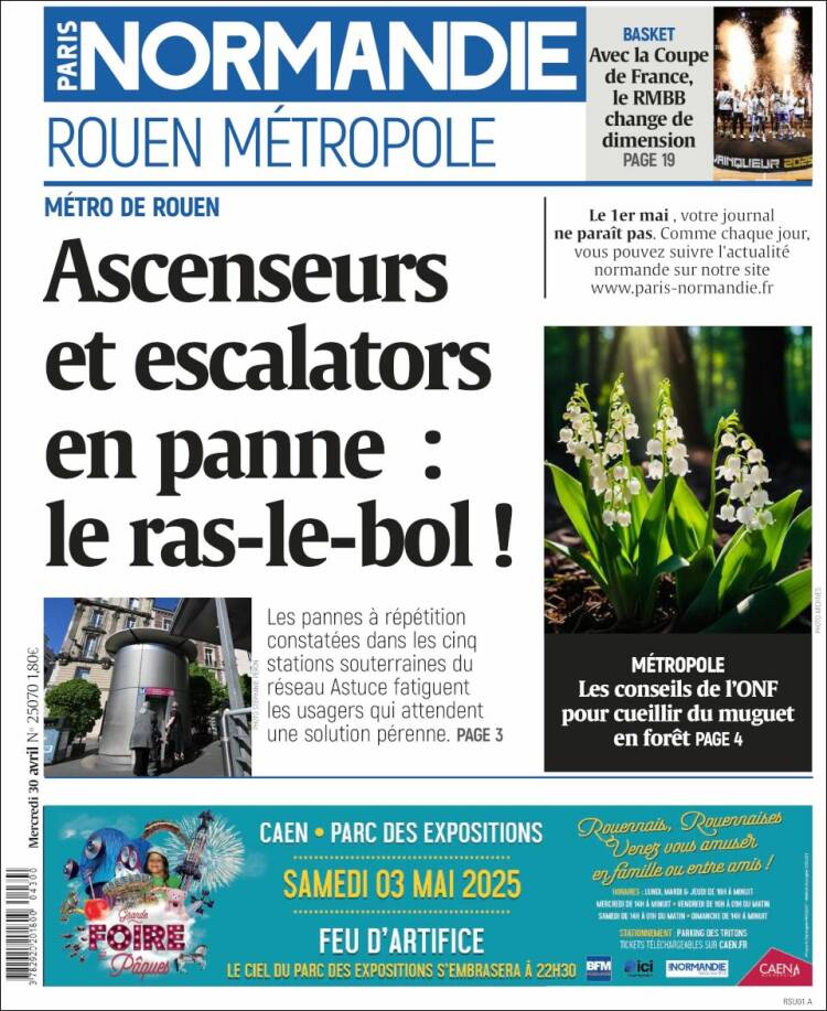 Portada de Paris Normandie (Francia)
