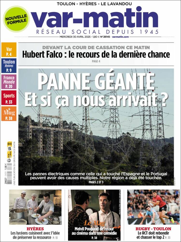 Portada de Var-Matin (Francia)