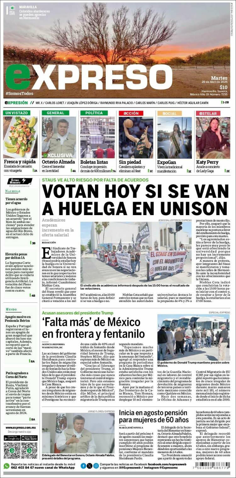 Portada de Expreso (México)