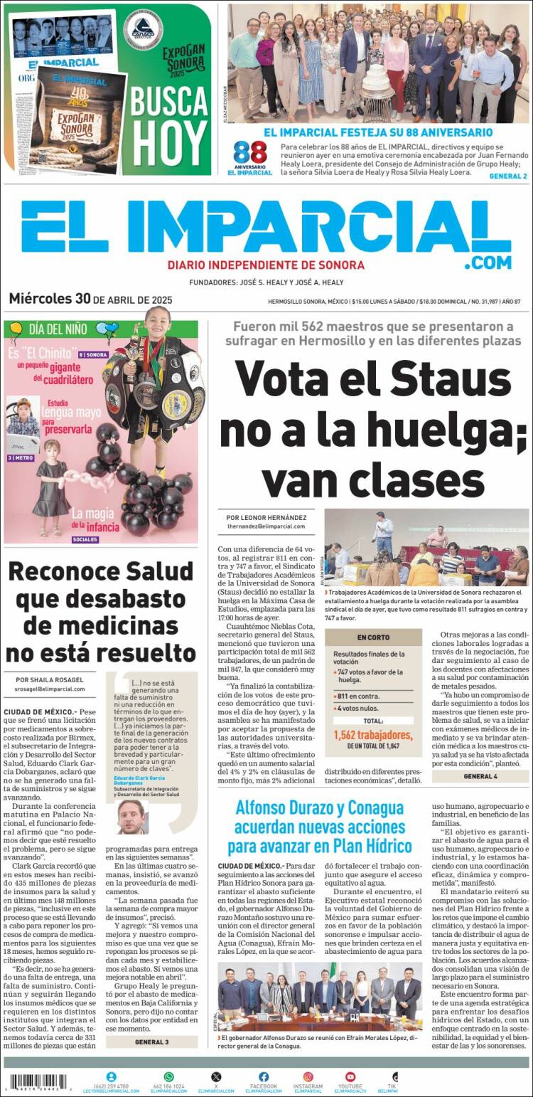 Portada de El Imparcial (México)