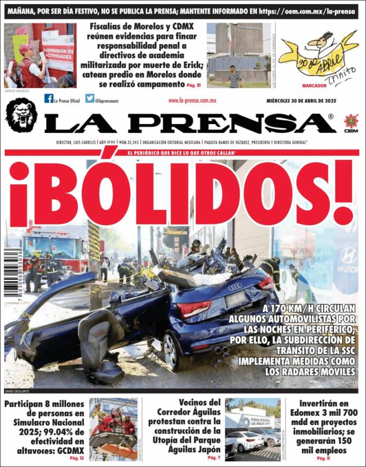 Portada de La Prensa (México)