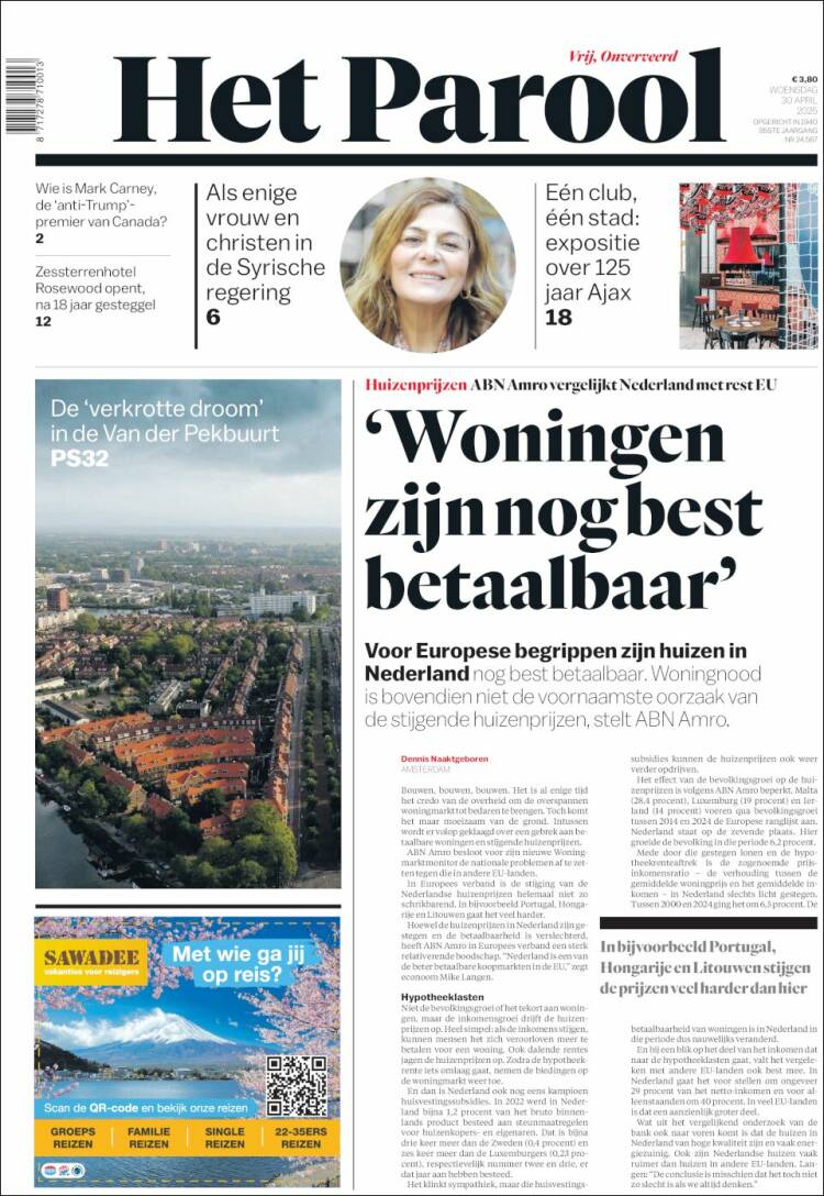 Portada de Het Parool (Pa&iacute;ses Bajos)