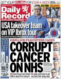 Portada de Daily Record (Reino Unido)