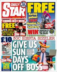 Portada de Daily Star (Reino Unido)