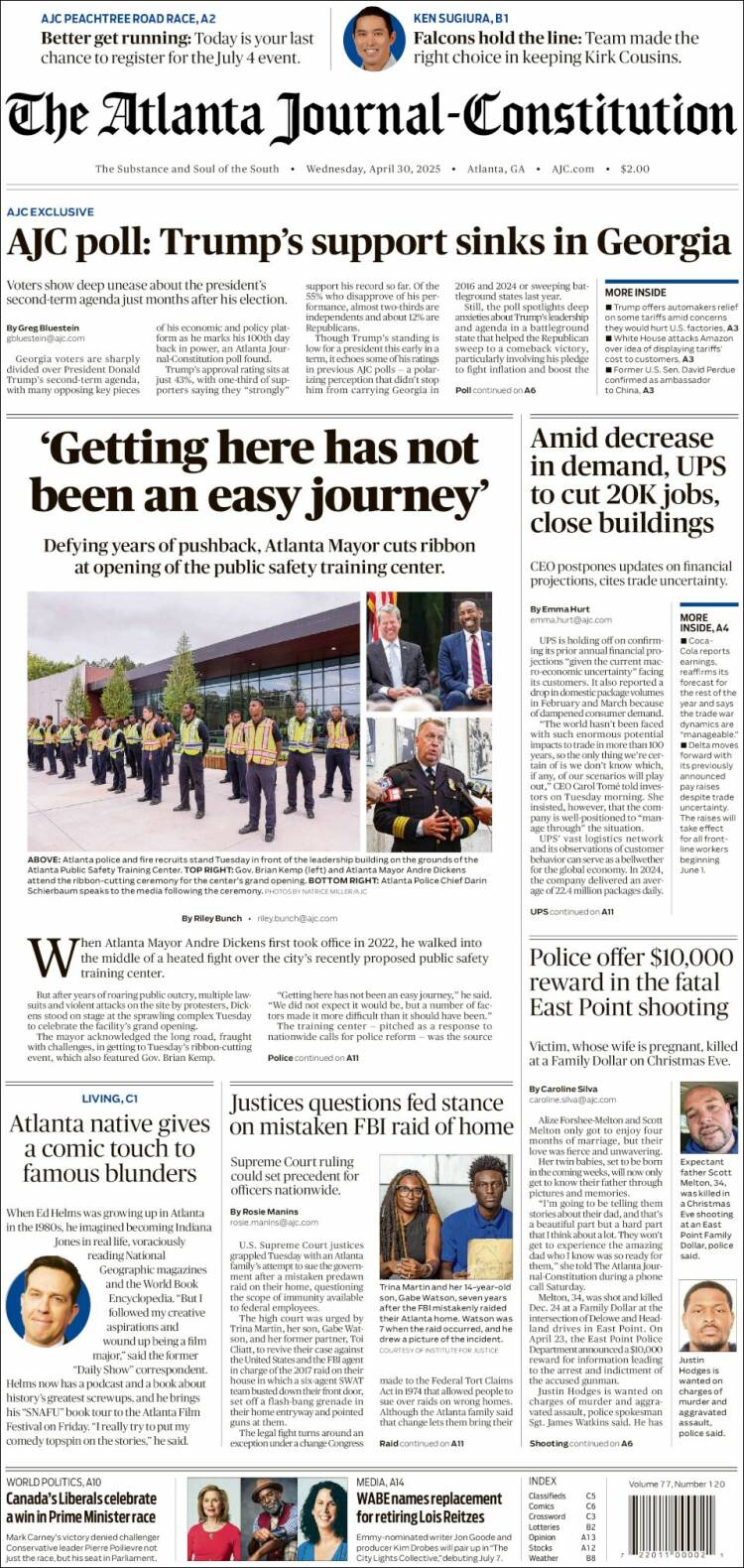 Portada de The Atlanta Journal-Constitution (USA)