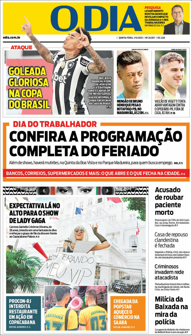 Portada de O Dia (Brasil)