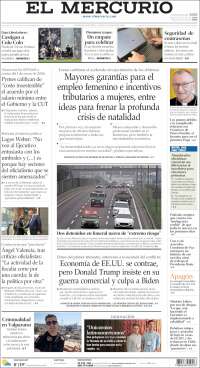 Portada de El Mercurio (Chile)