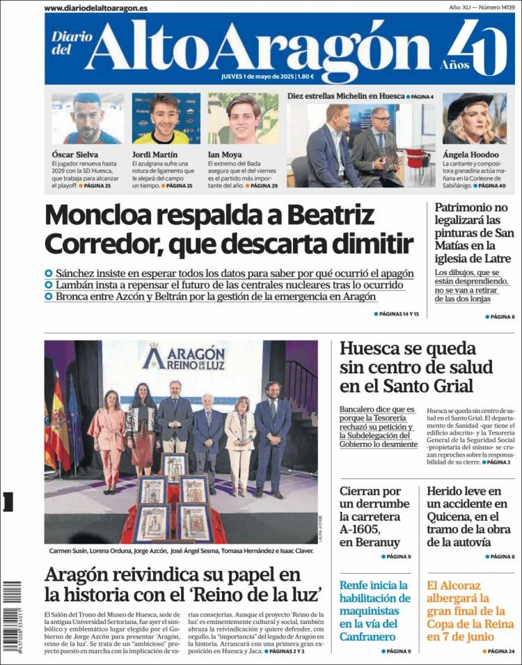 Portada de Diario del AltoAragón (España)