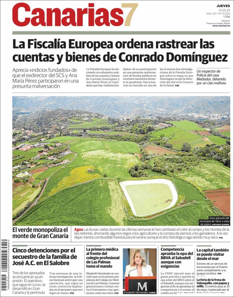 Portada de Canarias 7 (España)