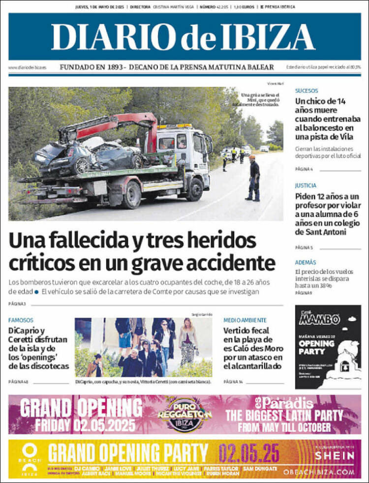 Portada de Diario de Ibiza (España)