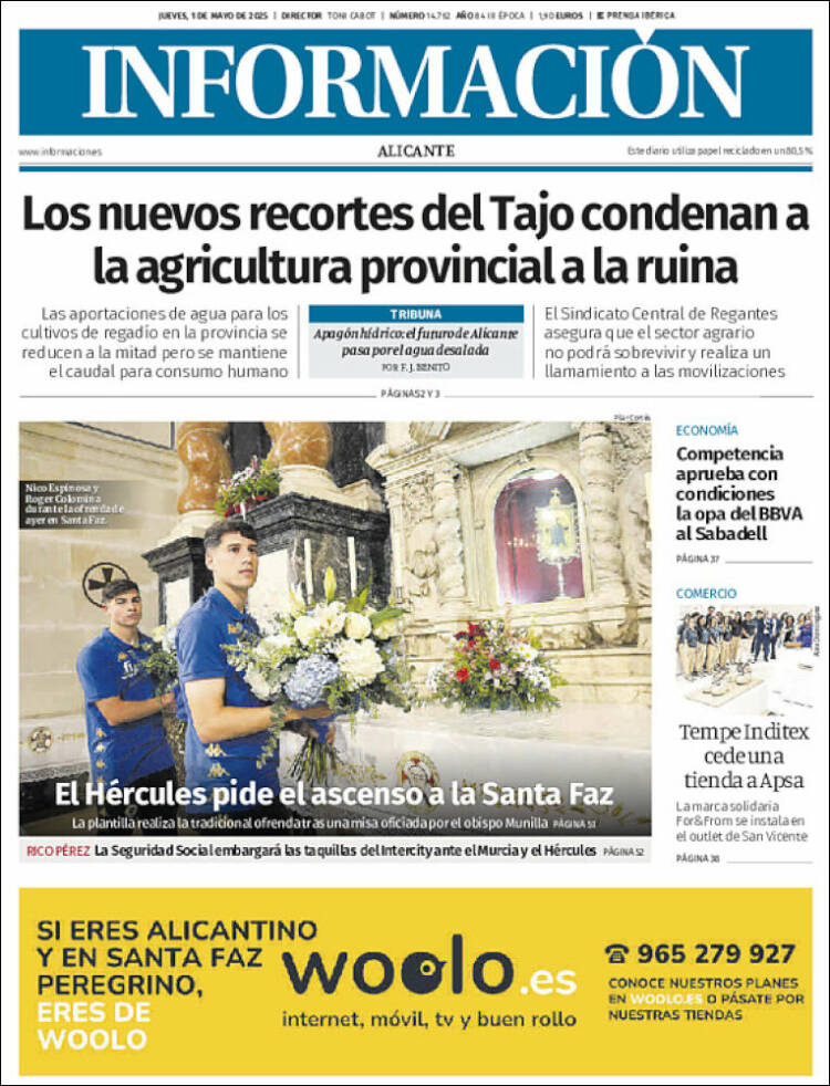 Portada de Diario Información (España)