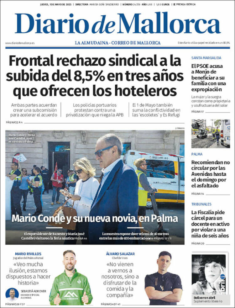 Portada de Diario de Mallorca (España)