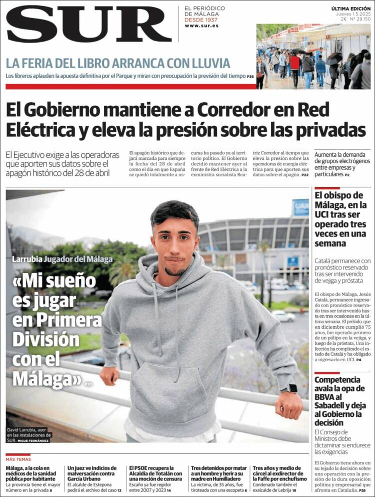 Portada de Diario el Sur (España)