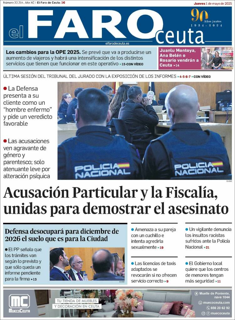 Portada de El Faro de Ceuta (España)
