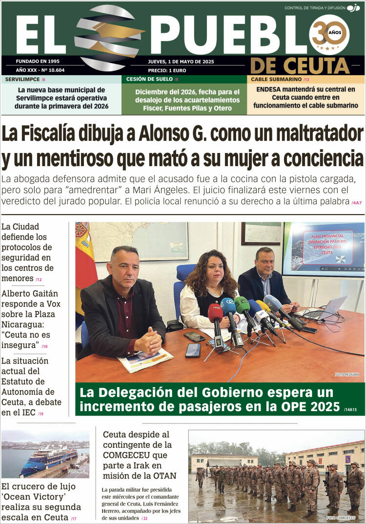 Portada de El Pueblo de Ceuta (España)