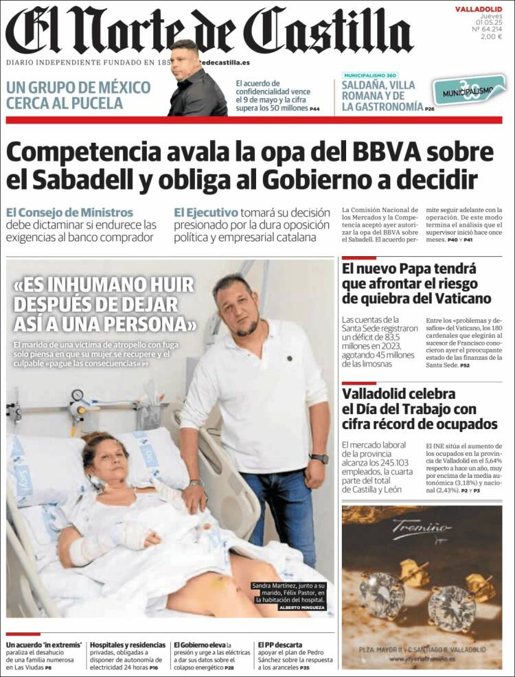 Portada de Norte de Castilla - Valladolid (España)