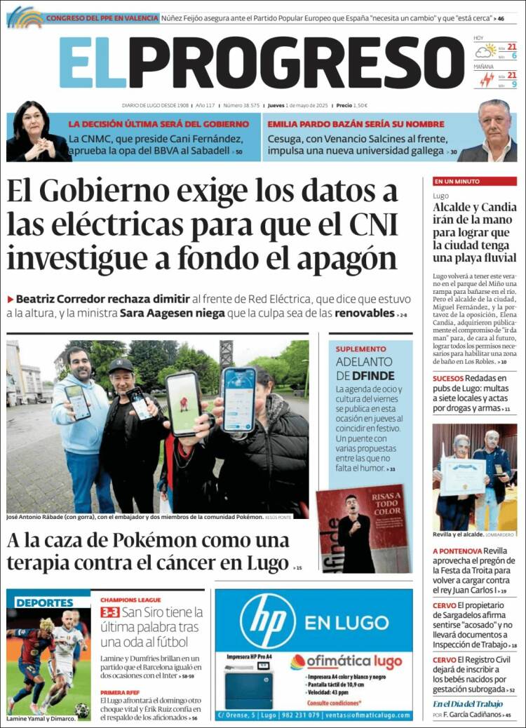 Portada de El Progreso (España)