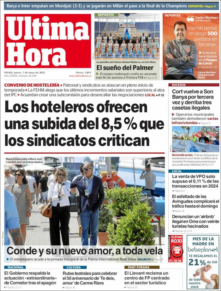 Portada de Última Hora (España)