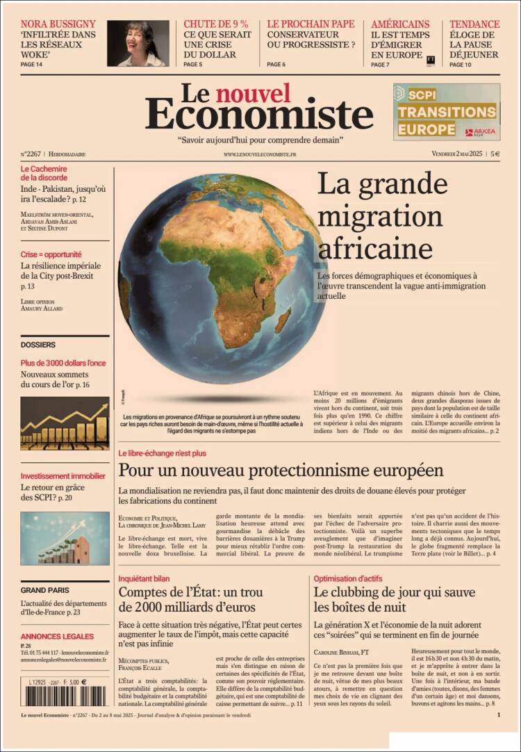 Portada de Le nouvel Economiste (Francia)