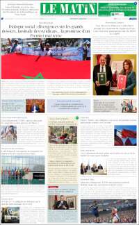 Portada de Le Matin (Maroc)