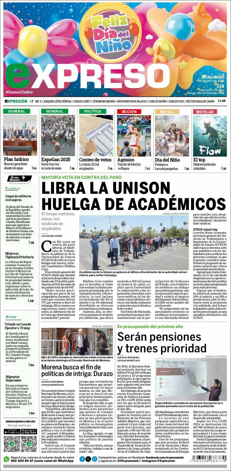 Portada de Expreso (México)