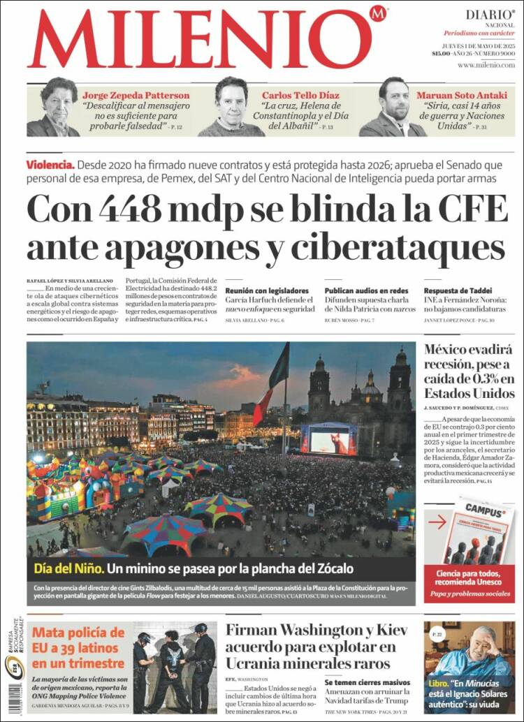 Portada de Milenio (México)