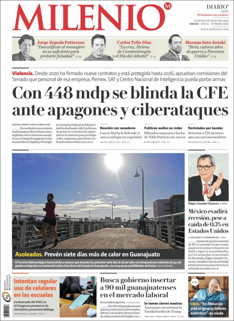 Portada de Milenio de León (México)