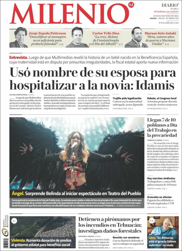 Portada de Milenio de Puebla (México)