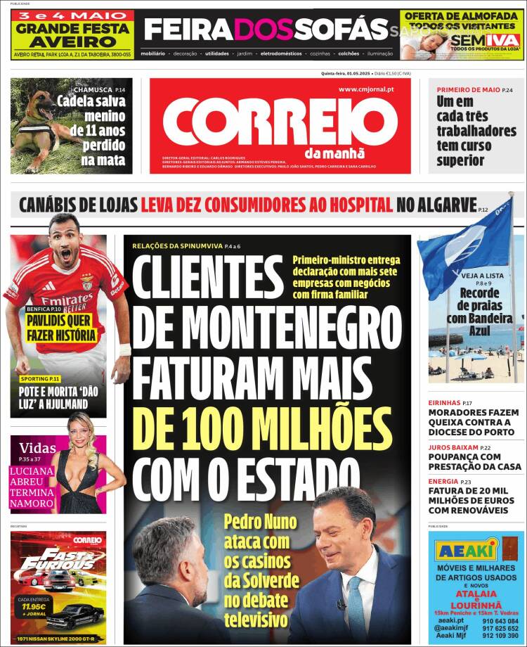 Portada de Correio da Manhã (Portugal)