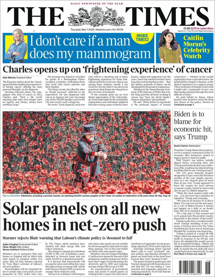 Portada de The Times (Reino Unido)