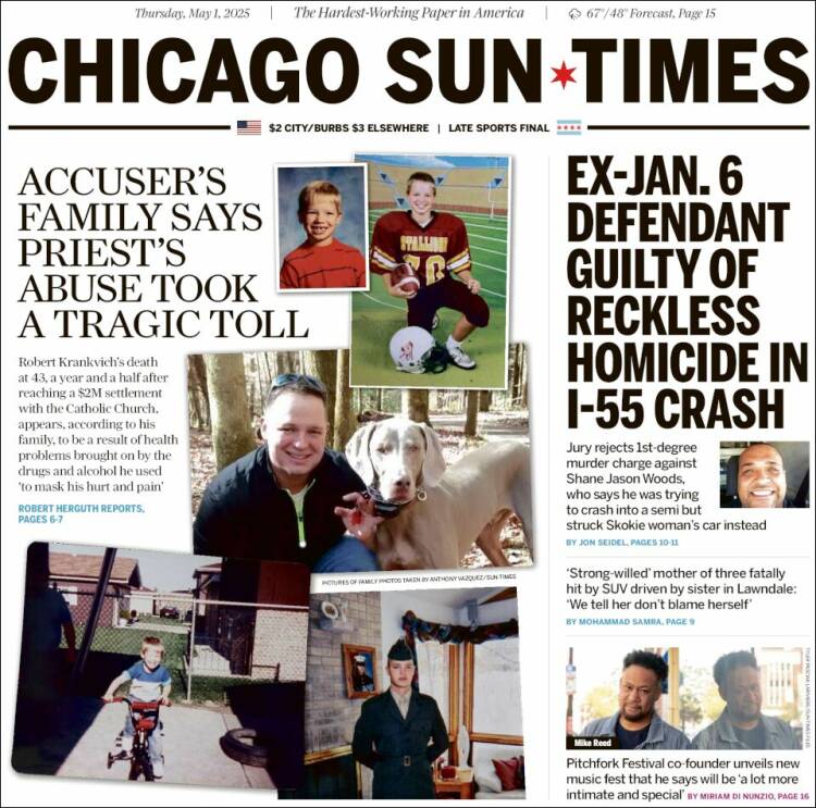 Portada de Chicago Sun-Times (USA)