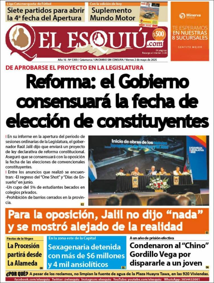 Portada de El Esquiu (Argentina)