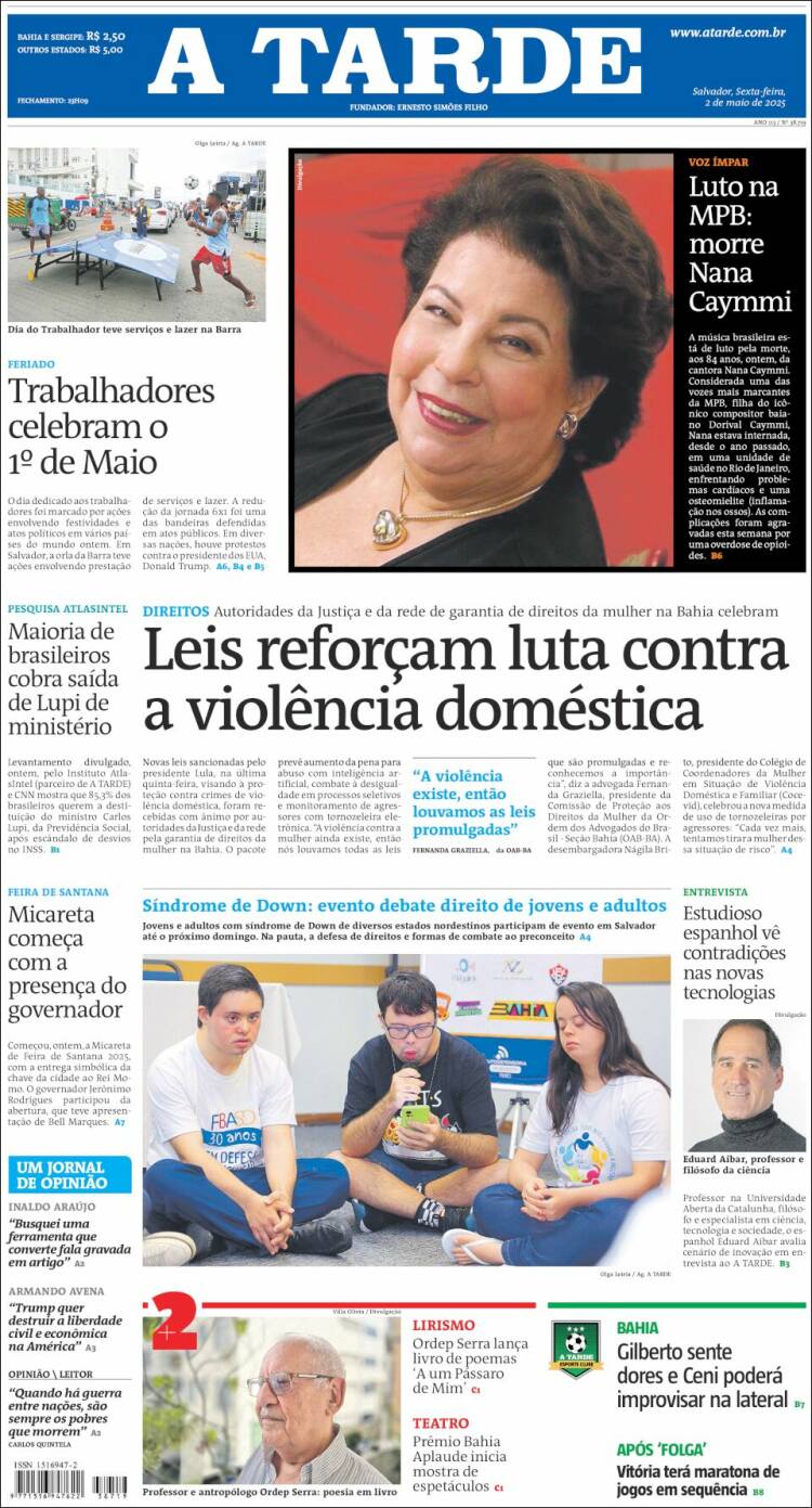Portada de Diário A Tarde (Brasil)