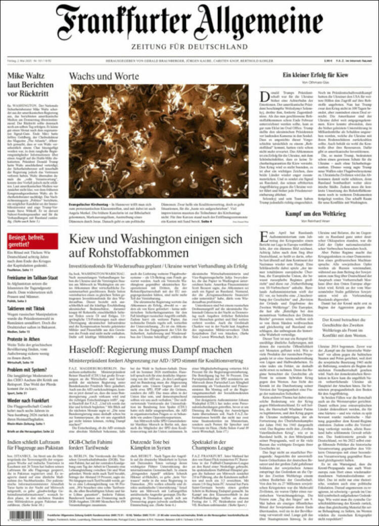 Portada de Frankfurter Allgemeine (Alemania)