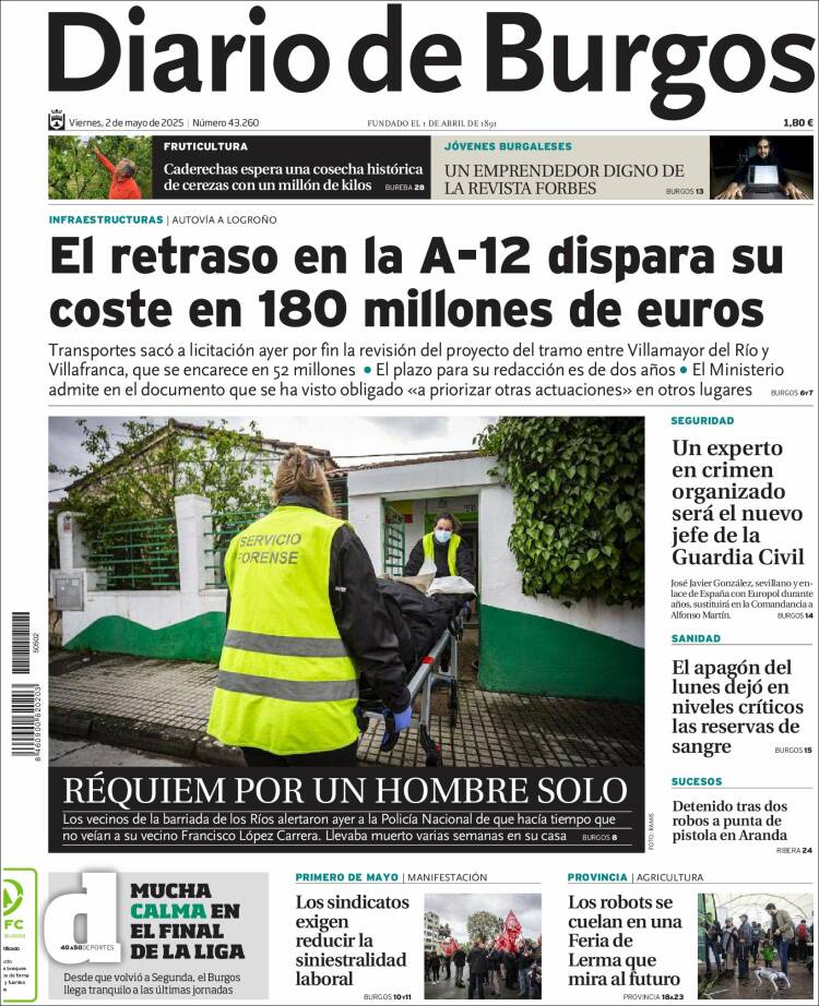 Portada de Diario de Burgos (España)