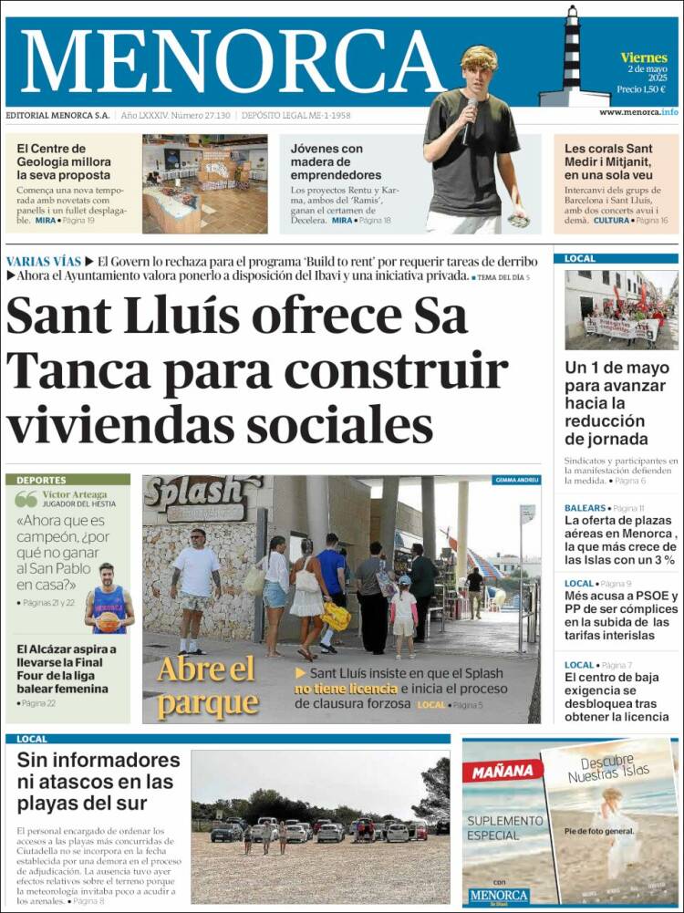 Portada de Menorca - Diario Insular (España)