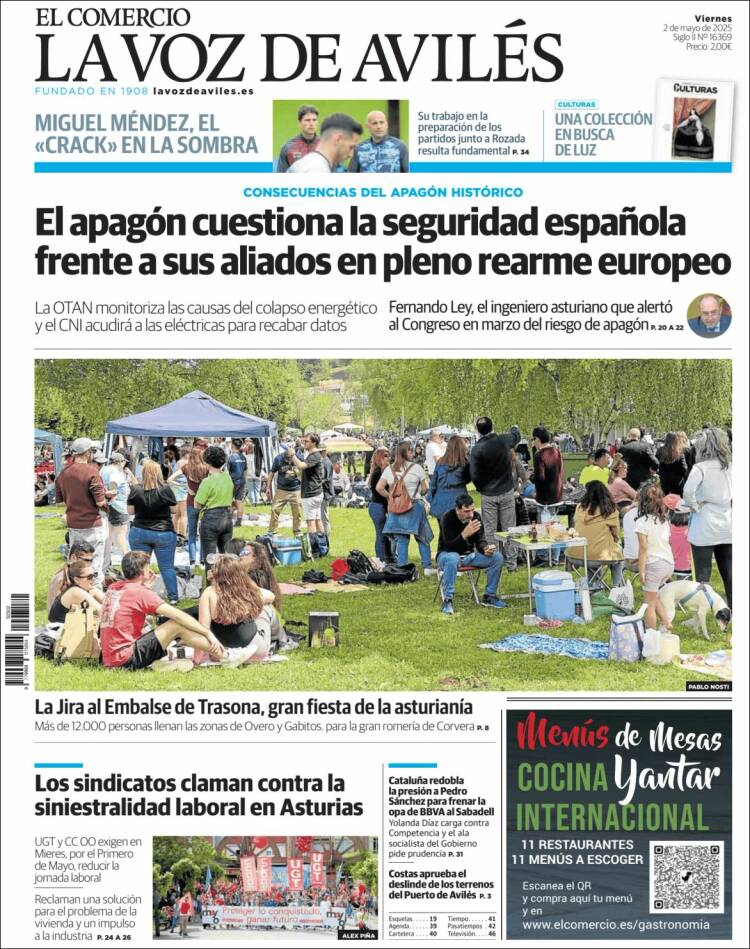 Portada de El Comercio - Avilés (España)