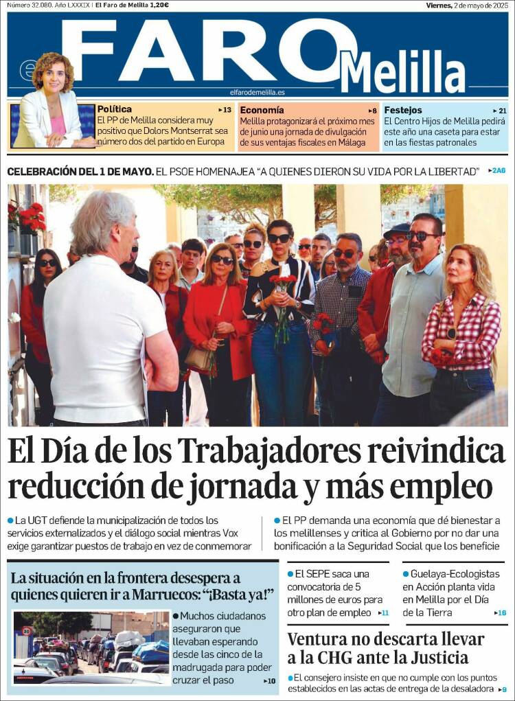 Portada de El Faro de Melilla (España)