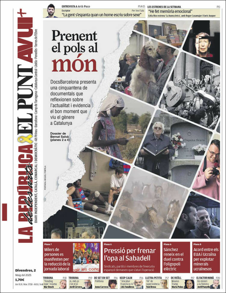 Portada de El Punt Avui (España)