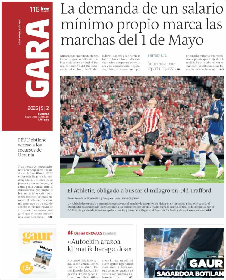 Portada de Gara (España)