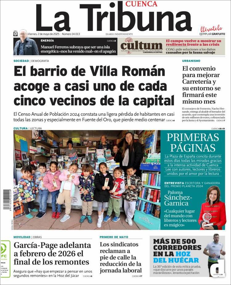 Portada de La Tribuna de Cuenca (España)