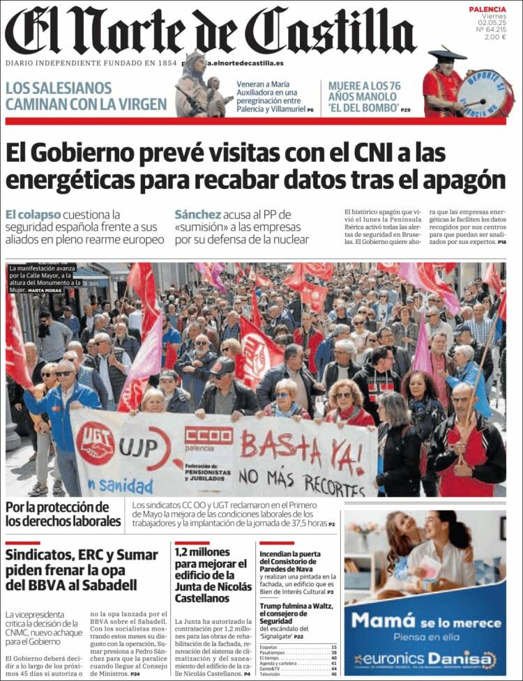 Portada de Norte de Castilla - Palencia (España)