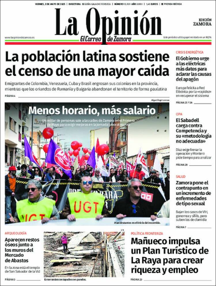 Portada de La Opinión - El Correo de Zamora (España)