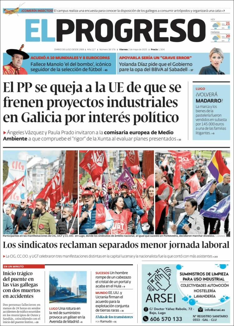 Portada de El Progreso (España)