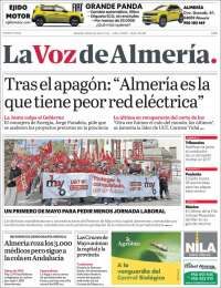 Portada de La Voz de Almería (España)