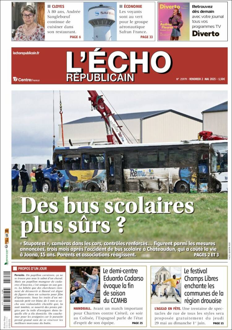 Portada de L'Echo Républicain (Francia)