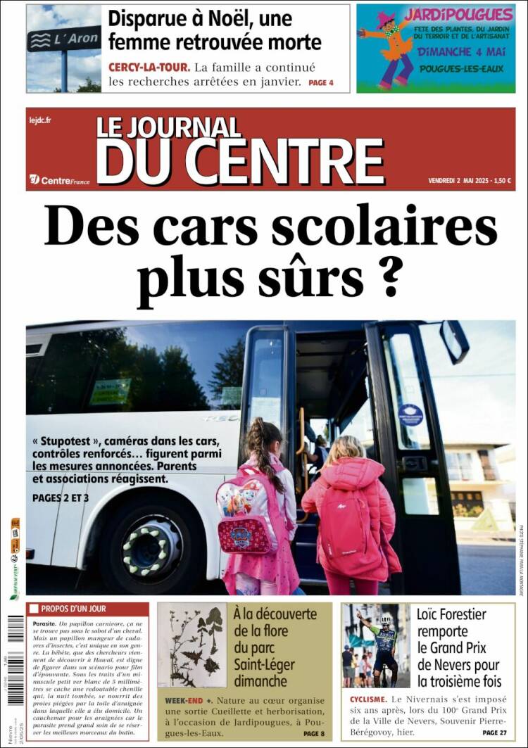 Portada de Le Journal du Centre (Francia)