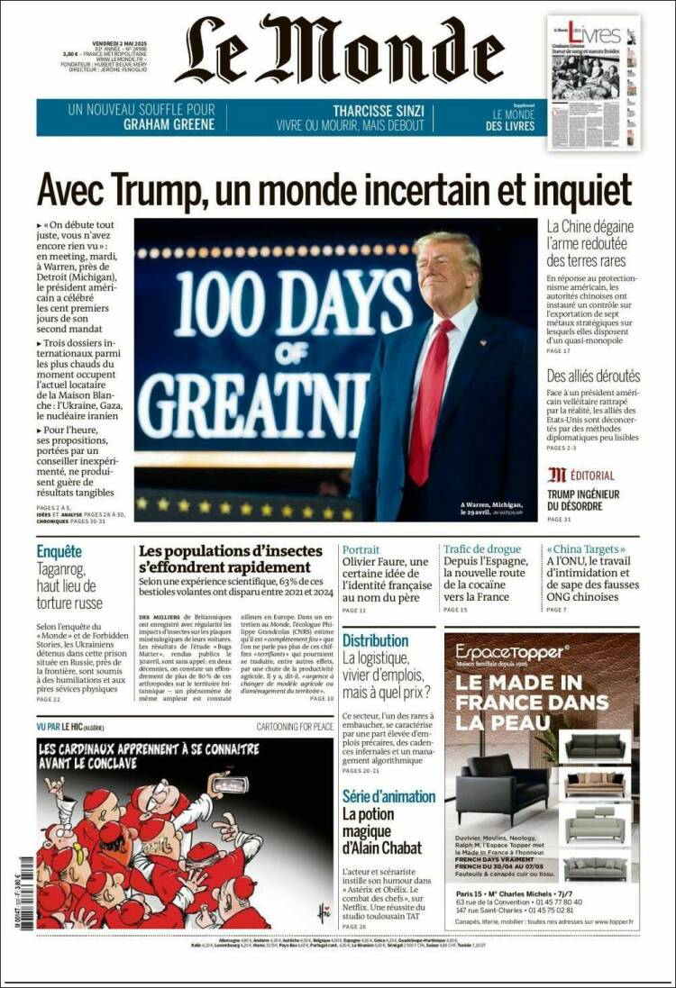 Portada de Le Monde (Francia)